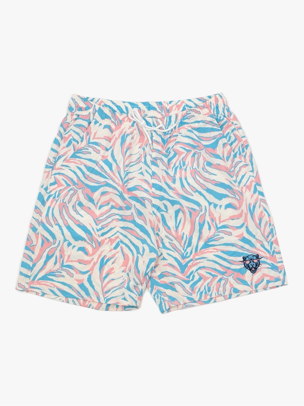 Mr Beast Panther Print Board Shorts Mesh Lined Pink Blue Men’s Large